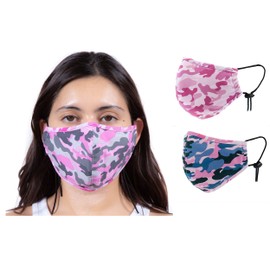 Headmost Comfymask 3 Layer Large Fabric Facemask: Water Repellent, Washable, Breathable & Toggle Adjustable Face Mask (CAP65)