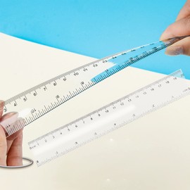 4PCS 30cm Clear Plastic Ruler 12Inch Transparent Ruler Shatterproof Straight Ruler Kitchen Ruler Measuring Ruler Tool Heat Resistant Ruler Inches and Cm for Kids Student School Office Supplies