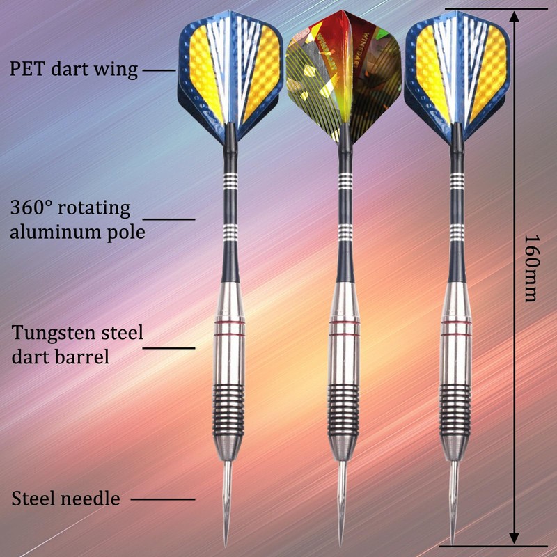 DKDDSSS 3 Pack 22g Tip Darts Set, Professional Darts with