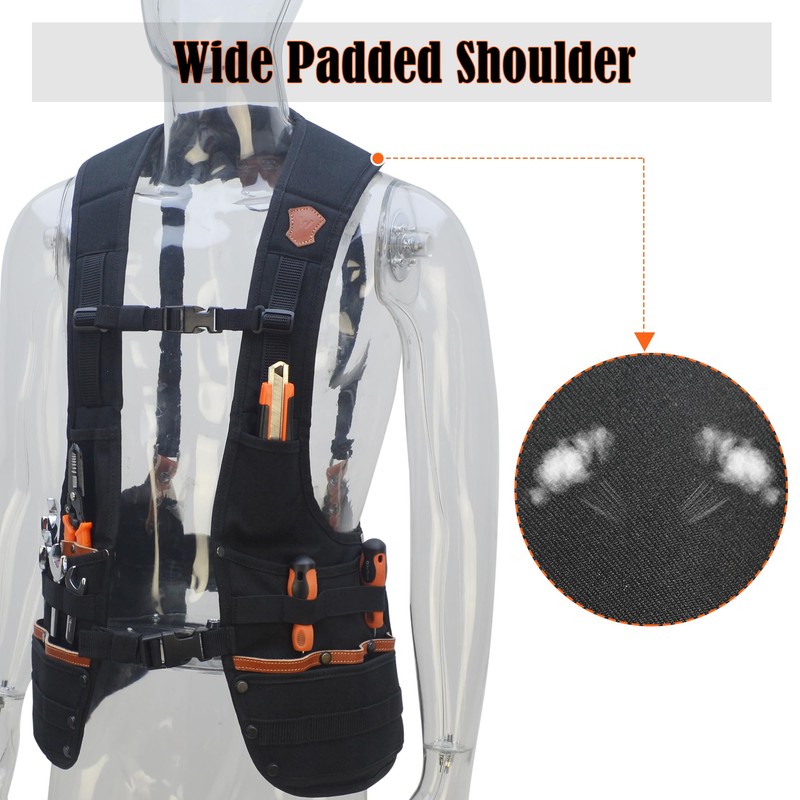WELKINLAND Top-G Leather Tool Vest for Men - Electrician, Construction