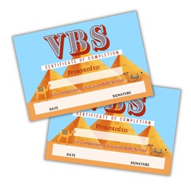 2025 VBS Certificate of Completion Egypt 50pk 9x6” Vacation Bible School Award Participation Joseph’s Journey Prison to Palace Bulk