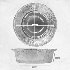 PLASTICPRO - Sartenes redondos de aluminio de 10 pulgadas de profundidad, desechables de aluminio, congelador y horno, apto para hornear, cocinar, almacenar, asar y recalentar, paquete de 20