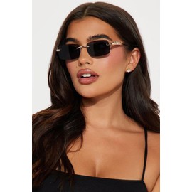 JUDOO Fashion Rimless Rectangle Sunglasses for Women Men Trendy Tinted Lens Frameless Shades UV400 Protection Lens