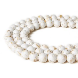 150pcs 8mm White Shell Turquoise Beads Natural Gemstone Beads Round Loose Beads for Jewelry Making