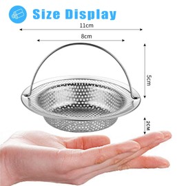 HaploS 3 Pieces Stainless Steel Sink Strainer Strainer for Sink, Shower, Kitchen Sink, Sink, Hair Strainer Shower, Bathtub, Kitchen