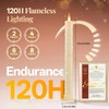 6 Pcs Flameless Taper Candles, Battery Taper Candles Flickering Flame