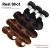 ANMETAN 12A Ombre Body Wave Bundles Human Hair, T1B/2/30 Chestnut