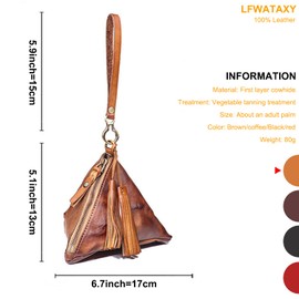 LFWATAXY 1PCS Genuine leather - Retro Medieval - Cowhide Purse Coin Purse Coin Pouch Coin Holder Change Purse for Women & Men Wristlet Wallets for Women Keychain Wallet Mini Wallet (Brown)