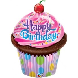Qualatex 35" Birthday Frosted Cupcake Helium Shape