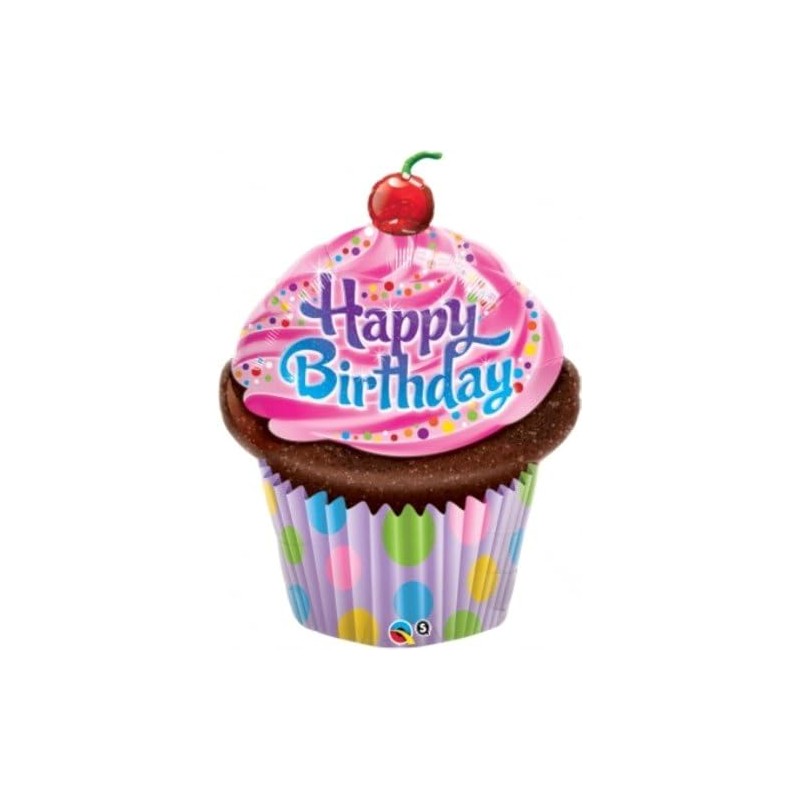 Qualatex 35" Birthday Frosted Cupcake Helium Shape