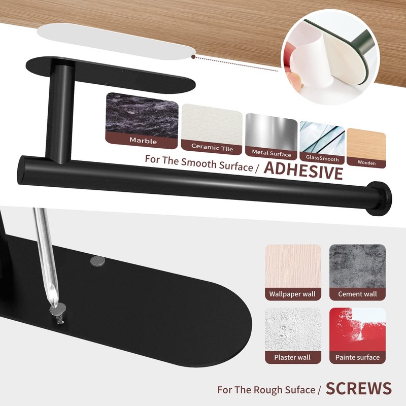 DEKAVA Paper Towel Holder Under Cabinet Wall Mount for Kitchen