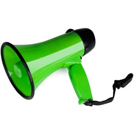 MyMealivos Portable Megaphone Bullhorn 20 Watt Power Megaphone Speaker Voice and Siren/Alarm Modes with Volume Control and Strap (Green)…
