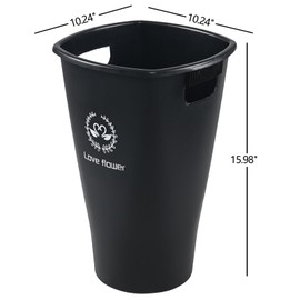 Xowine 16 Inch Plastic Tall Floral Buckets for Cut Flowers, Set of 4 Wedding Flower Buckets Vase for Wedding Party Decoration, Black