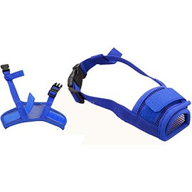 Ezonedeal Dog Muzzle - Best to Prevent Biting, Chewing and Barking, Adjustable Mouth Cover for Small Medium Large Extra Dogs (Small, Blue)