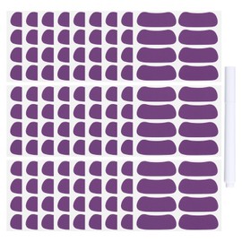 PATIKIL 112 Pairs Sports Eye Black Stickers, Under Eye Black Strips Football Face Stickers Breathable Eyeblack Sticker with Pencil for Baseball Fans on Game Day, Purple