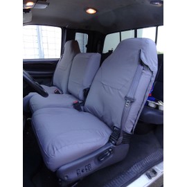 Durafit Seat Covers Made for 1998-2001 Custom Dodge Ram Quad Cab 1500-3500, 40/20/40 Split Seat | Integrated Seatbelts, Molded Headrests and Center Console | Charcoal Gray Seat Covers Endura Fabric
