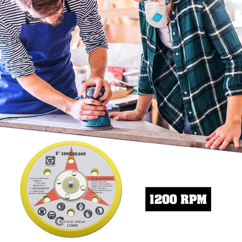 eMagTech 6 Inch/150mm Hook And Loop Sander Backing Pad M8