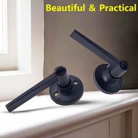 Qrity 1 Pack Door Handle Lever Lock Set, Entrance Door Handles with Lock and Key, Lever Door Handle Lock, Latch Size 60/70mm, Safe Lockset for Bathroom, Black