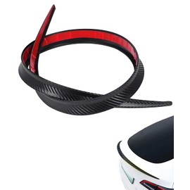 Vitalux Universal Rear Spoiler, 3.7 ft (1.2 m), Carbon Style, Glossy Black with Double Sided Tape, Compatible with Cars, Light Vehicles, Trucks, Aero Mall Tailwing Spoiler