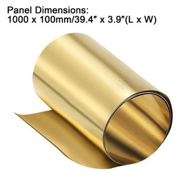 sourcing map Brass Sheet Roll Brass Strips Metal Plate Golden Brass Thin Sheet Brass Plates Brass Foil Metal Foil Plate for DIY Crafts 1000mm x 100mm x 0.1mm