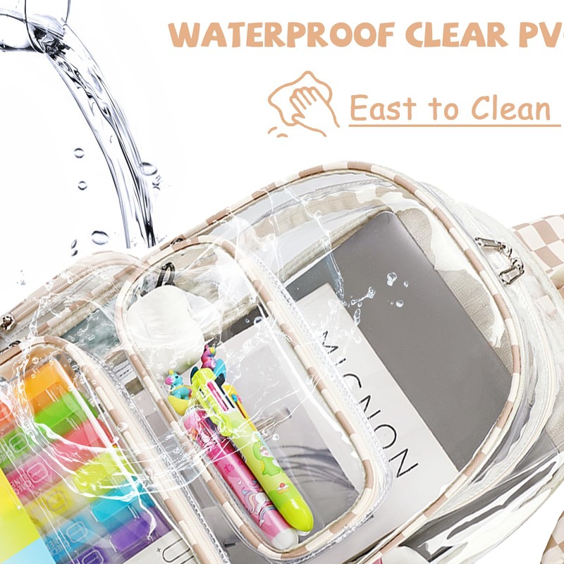 CAMTOP Clear Backpack Heavy Duty Transparent Bag See Through BookBag