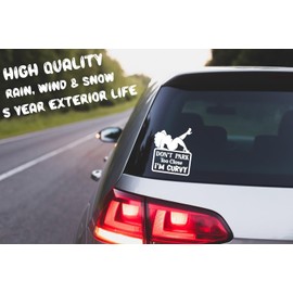 Don't Park Too Close I'm Curvy Funny Car Bumper Sticker - Funny Car Accessories - Cute - Window - Van - Caravan - Motorhome - Campervan (White)