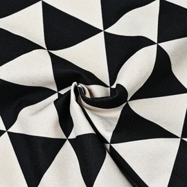 GENVER White and Black Geometry Triangle Throw Pillow Covers, Farmhouse Decorative Boho Abstract Pillowcase for Couch Living Room Sofa Bedroom Chair Office Shop 18 x 18 Inches