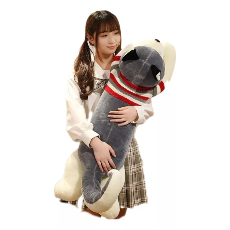 Jextech Perro Peluche 100cm Husky Lobo Con Sueter Juguete Regalo