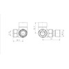 UK Radiators Thermostatic Radiator Valve (TRV) 15mm Corner Lockshield Valve