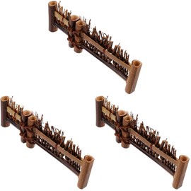 3pcs Small Fence Screen Mini Bamboo Fence Photo Prop Landscape Ornament Garden Landscaping Decor Miniature Woven Small Fence Garden Fence Ornament Wooden Fence Screen