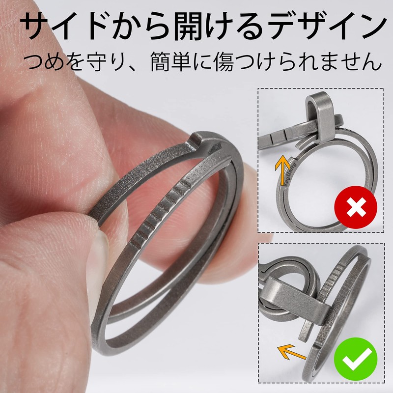 [KeyUnity] KA19 Titanium Key Ring for Men Key/Hanging Ring 17.5mm/25mm/33mm