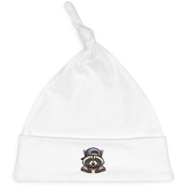Azeeda 'Cool Raccoon' Baby Beanie Hat (BH00030586) White