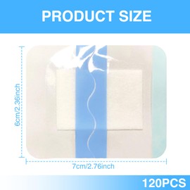 Ninnyi 120PCS 6x7CM Waterproof Dressings for Wounds, PU Transparent Wound Dressing