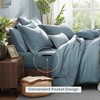 Monbix Queen Comforter Set - 7 Pieces Dusty Blue Cationic