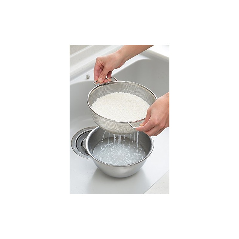 Yoshikawa 3804633 Colander Ball Set, Easy to Drain, Silver, Set