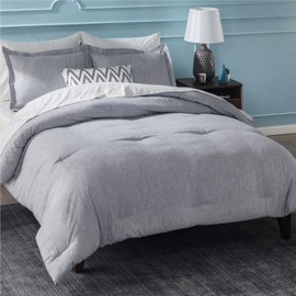 Bedsure Grey Twin Comforter Set - Bedding Comforter Set, Comforters Twin Size Cationic Dyeing Twin Comforter with 1 Pillow Sham for College Dorm (Twin/Twin XL, 68x88 inches, 2 Pieces)
