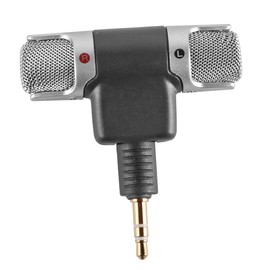 Ieron Mini Stereo Condenser Microphone for Studio Broadcasting 3.5mm Gold-Plated Connectors for PC, Laptop, and Camera Recording