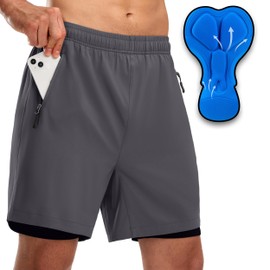 Bikewa Men's Mountain Bike Shorts 3D Padded Loose-fit Riding Biking Cycling Bicycle Biker Shorts for Men Zipper Pockets