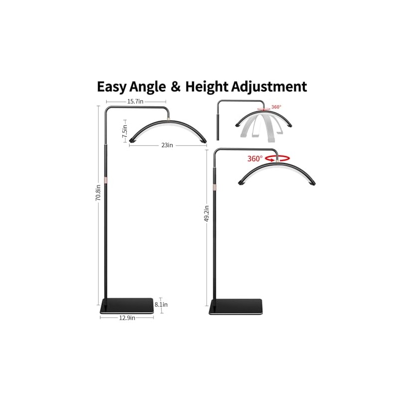 Lash Light for Eyelash Tech-Esthetician Ring Light, Half Moon Light