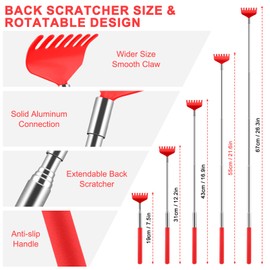 HOFASON 12 Pack Back Scratcher for Men Women, Stocking Stuffers White Elephant Gifts for Adults, Game Prizes for Adults Extendable Portable Massager Tool Thanksgiving Birthday Gifts for Men Women