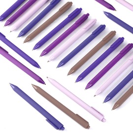 Dinifee 100 Pcs Ballpoint Pens Bulk Retractable Writing Pens 1.0 mm Medium Point Black Ink Pens Smooth Writing Color Gift Pens, Cute Pens for Employees Office School Home Supplies (Purple Series)
