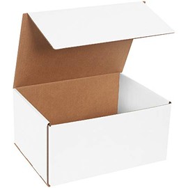 BOX USA BMLR1296 Corrugated Mailers, 12" x 9" x 6", White (Pack of 50)