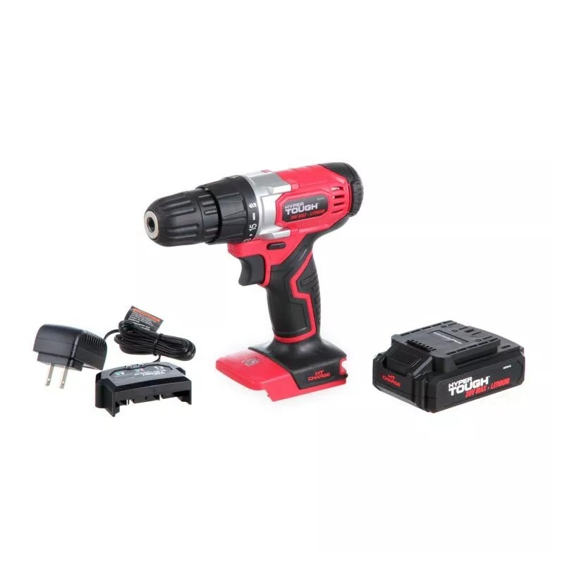 Hyper Tough 20V Max 3/8-in. Cordless Drill & 70-Piece DIY