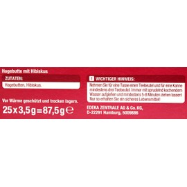 Gut & Günstig Fruity Rosehip with Hibiscus Tea, Pack of 8 (8 x 75 g)