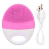 Electric Ultrasonic Silicone Cleansing Device Facial Cleaner Beauty Instrument (Pink)