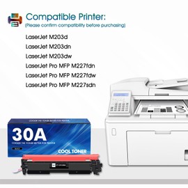 30A Pack of 2 Compatible Toner Cartridges for HP 30A CF230A Toner 30X CF230X for Printers Laserjet Pro MFP M227fdw M203dw M203dn M203d M227fdn M227sdn M227d M227 M203 Black