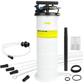 RQG 6.5L Automotive Fluid Extractor, Pneumatic/Manual Oil Extractor Pump, Oil Vacuum Pump Extractor for Oil Change, for Transmission Brake Fluid, 3X 3.3ft Extension Tubes, Tube Storage Unit