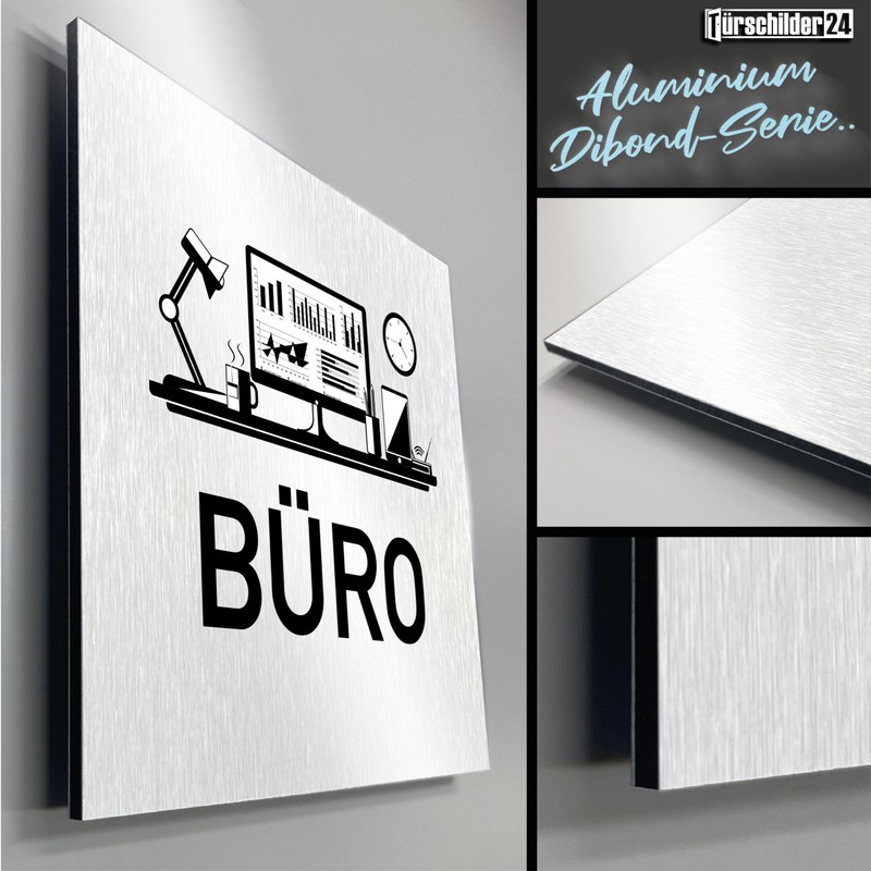 Türschilder24 Aluminium Dibond Door Sign 120 x 120 x 3