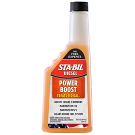 STA-BIL Diesel Power Boost - From The Fuel Experts - Boosts Cetane Up To 7 Numbers - Cleans The Entire Fuel System - Treats 150 Gallons, 20 fl. oz. (15224)