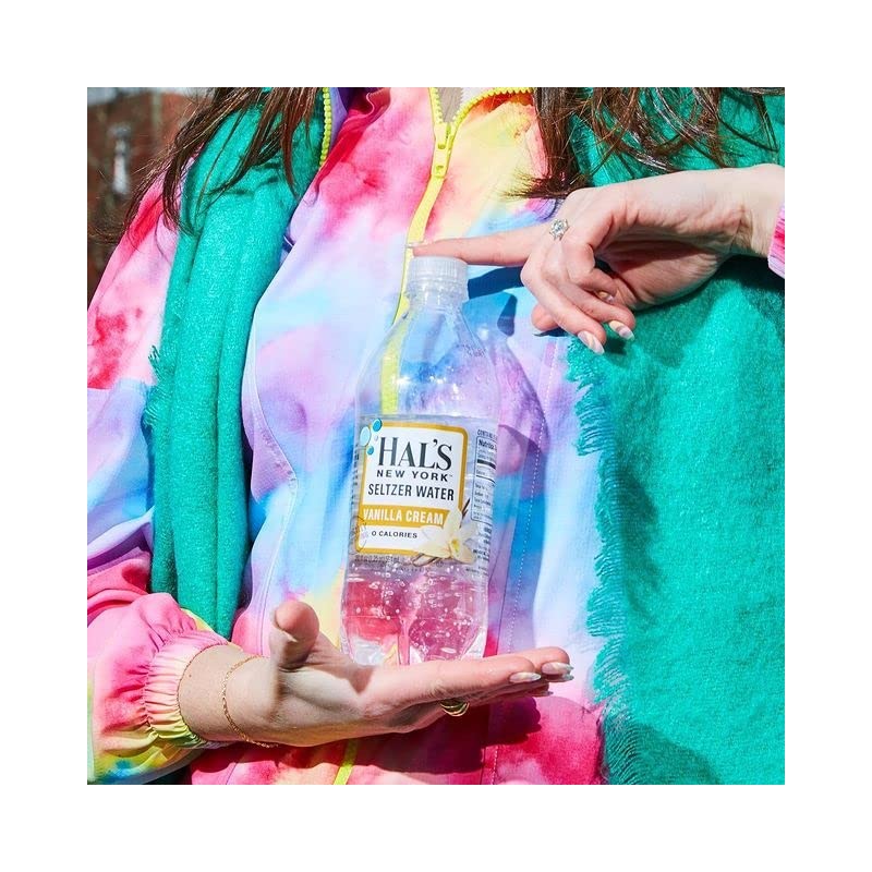 Hal's New York Seltzer Water, Vanilla Creme Sparkling Water, 20